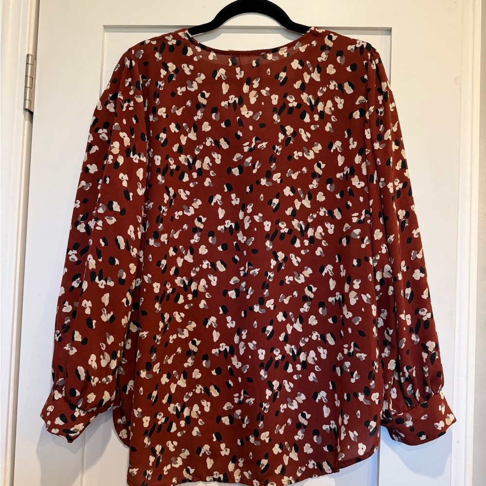 Lush V-Neck Blouse - Picture 2 of 5